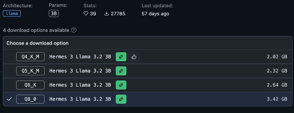 LM Studio model quantization options comparison