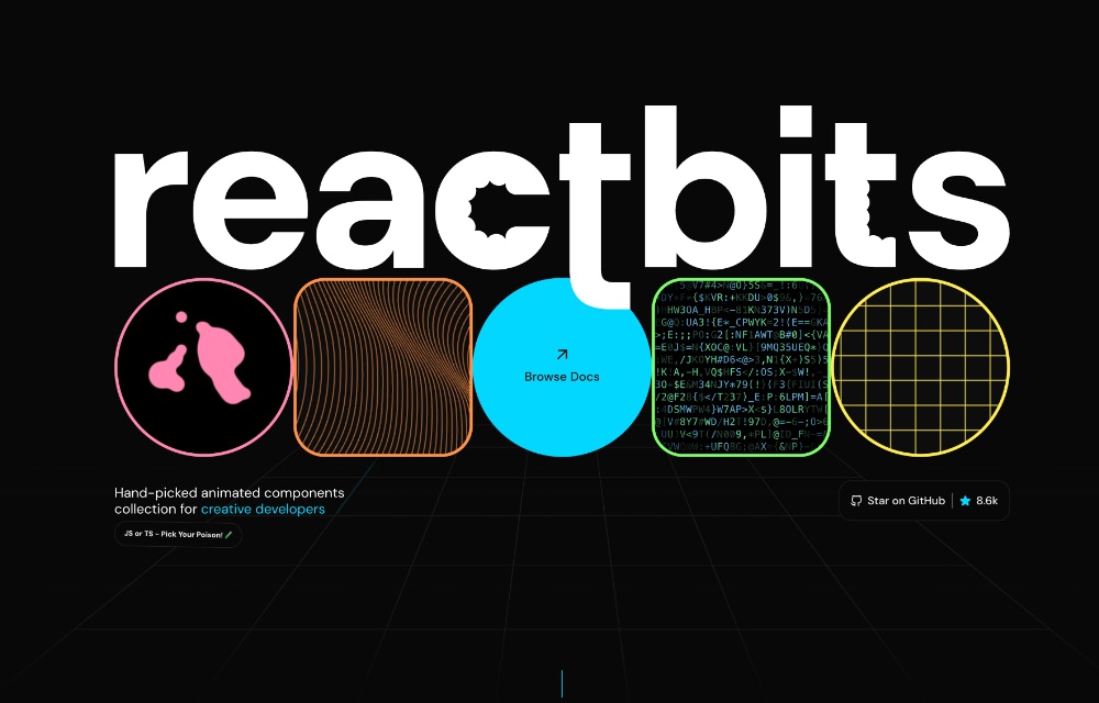 ReactBits animated components