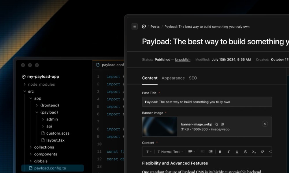 PayloadCMS admin interface