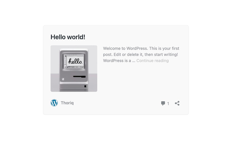 WordPress post embed with customized excerpt length